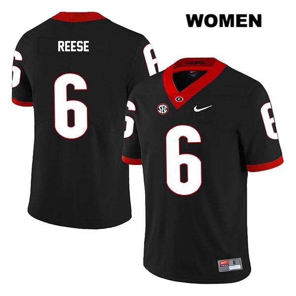 Georgia Bulldogs Women's Otis Reese #6 NCAA Legend Authentic Black Nike Stitched College Football Jersey FHZ3156UR